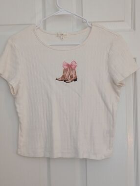 Ultra Flirt White Tee with Pink Heart Logo